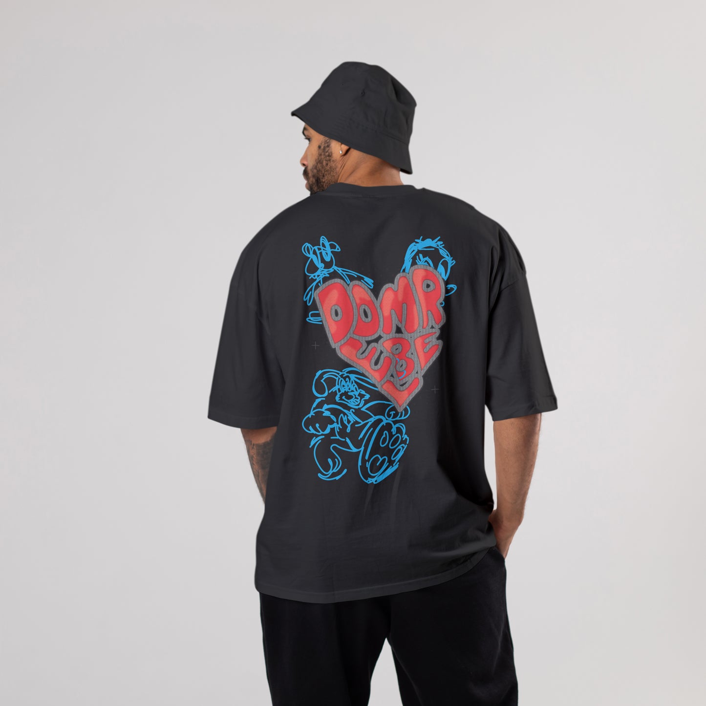 Colorful DOMREBEL Oversized T-Shirts: Black: Sleek Monochrome Edge - CIVIES