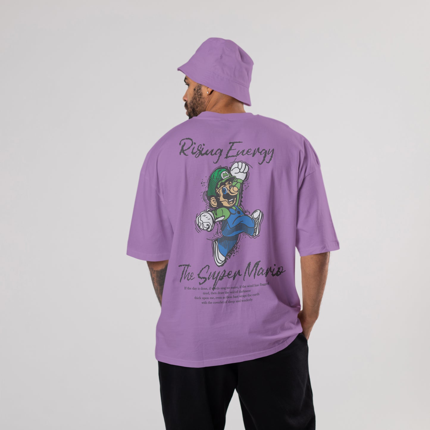 Colorful MARIO Oversized T-Shirts: Lavender: Soothing Pastel Delight - CIVIES