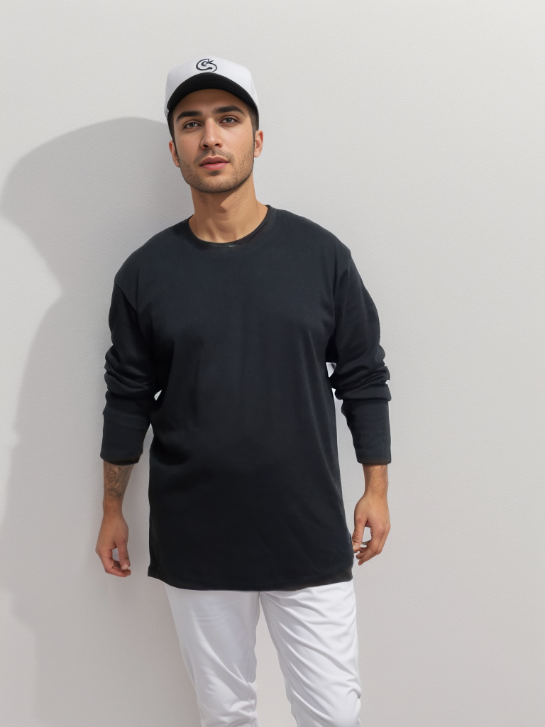 Oversized Winter Black Tee - CIVIES