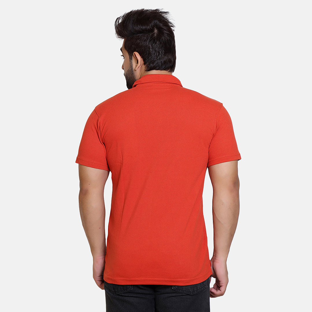 Orange Smart Zipper Polo - CIVIES
