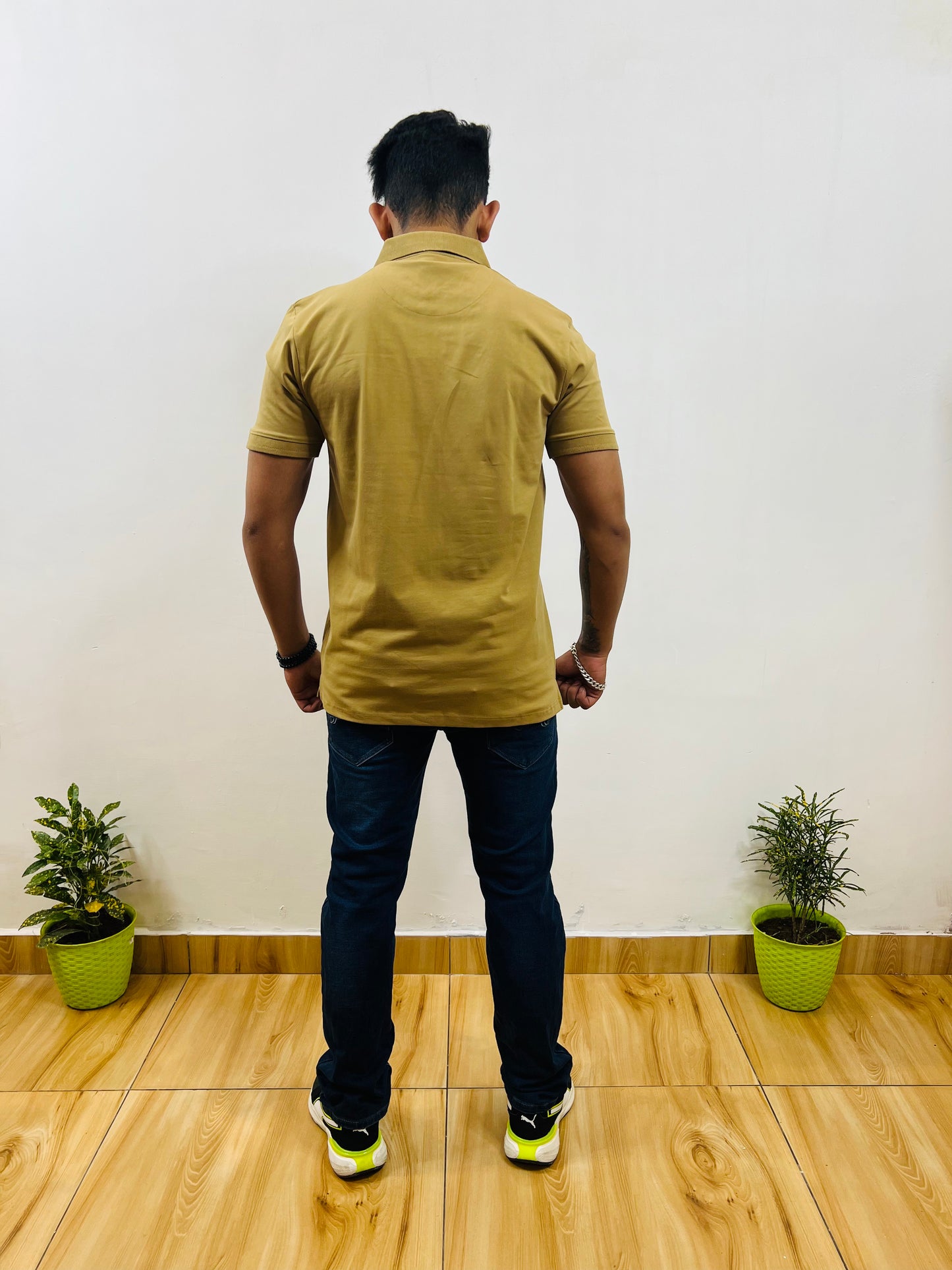 Olive Khakhi Collar T-shirt (2001H) - CIVIES