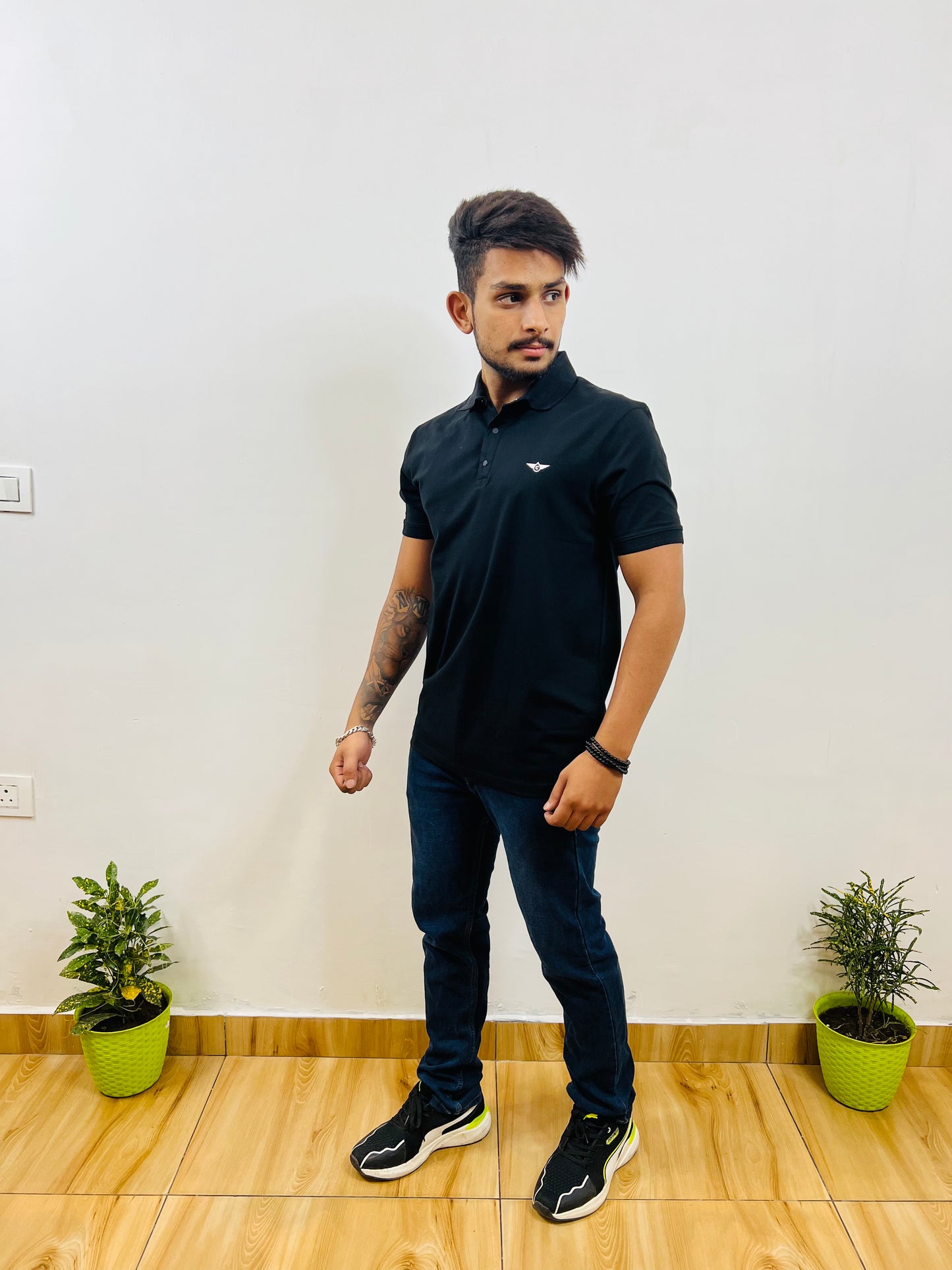 Navy Blue Collar T-shirt (2001C) - CIVIES