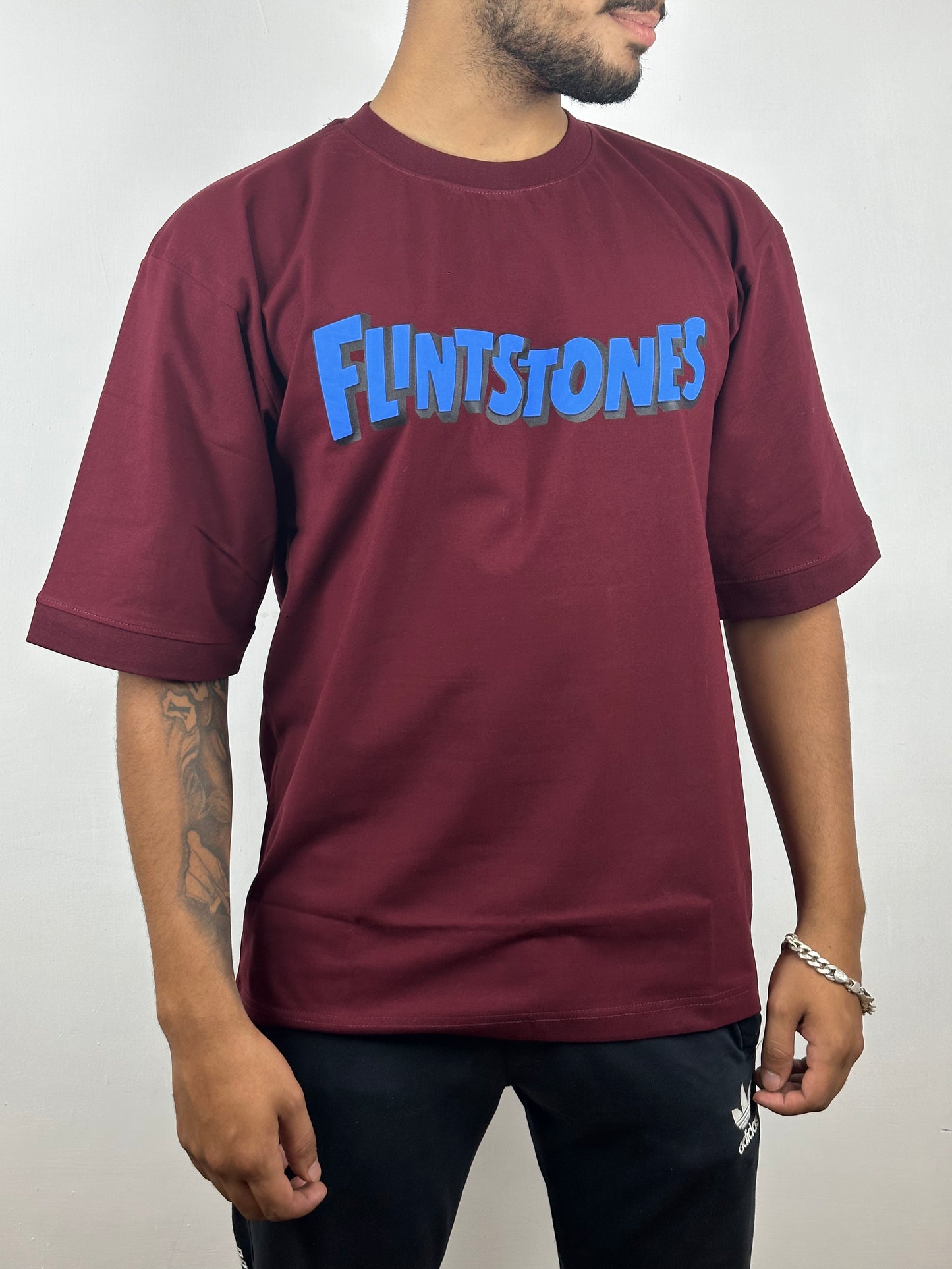 Colorful FLINTSTONES Oversized T-Shirts: Wine: Sophisticated Elegance - CIVIES