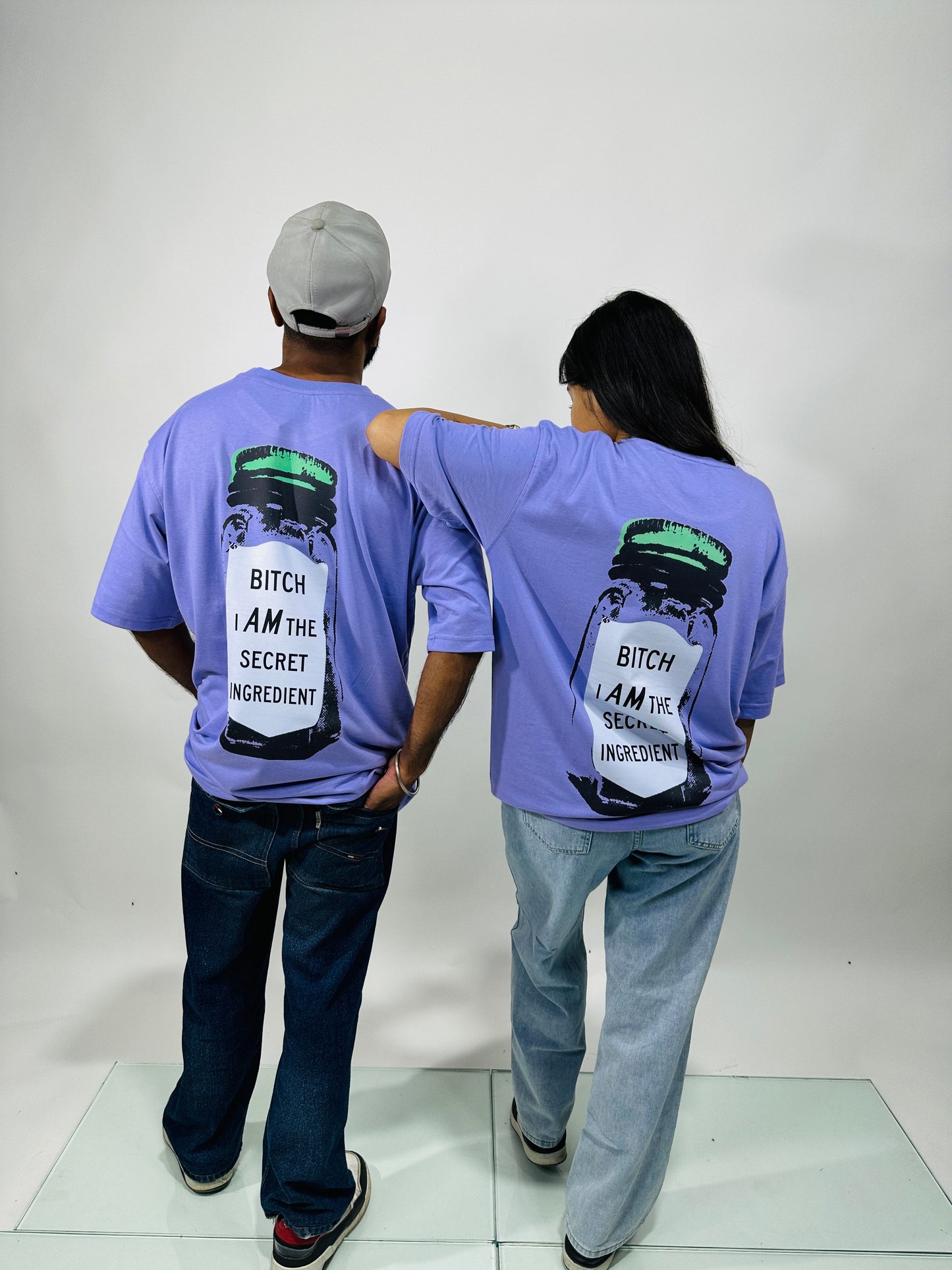 Blue Printed Oversized T-Shirts - CIVIES