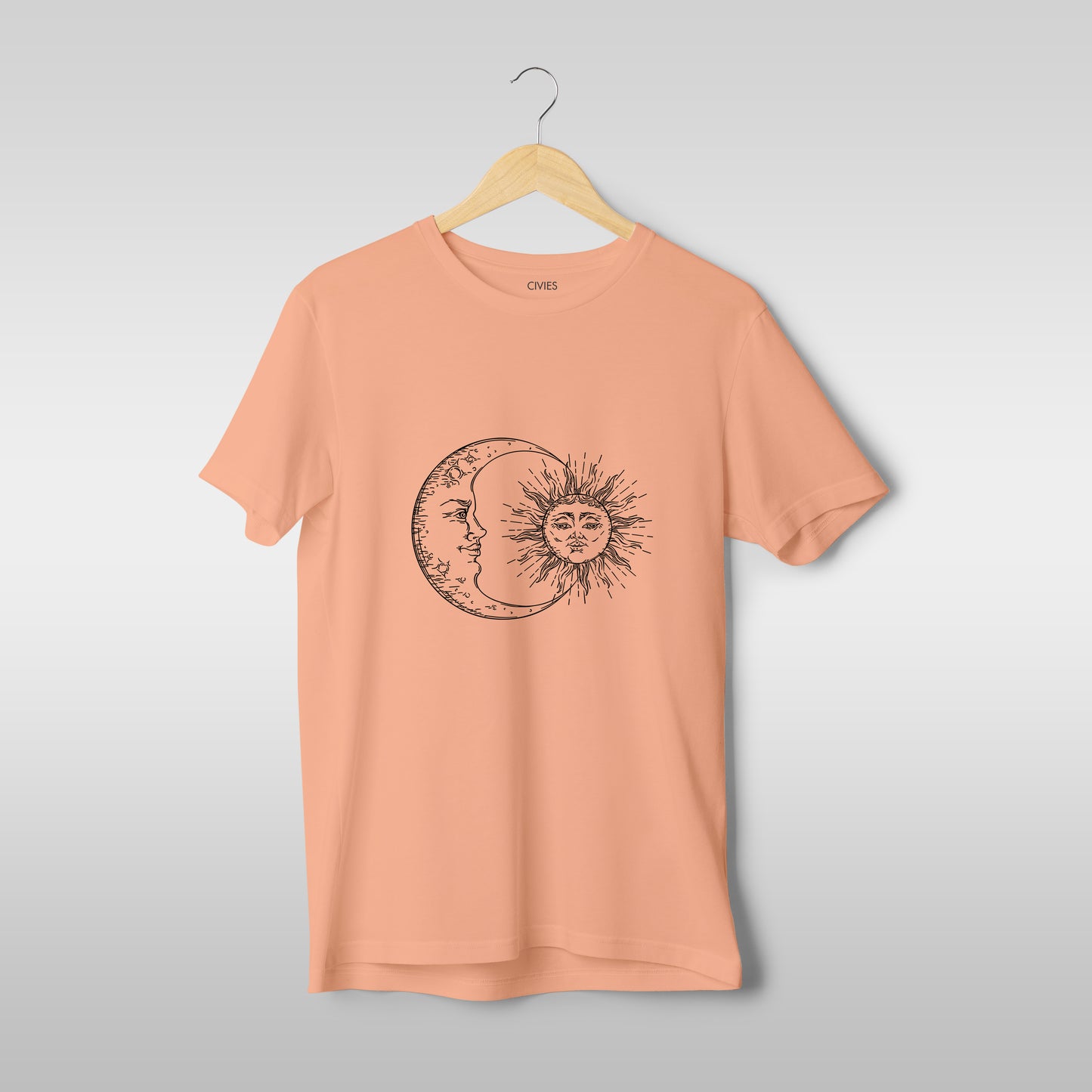 Celestial Harmony: Sun & Moon Duo T-Shirt Regular Fit T-Shirt - CIVIES