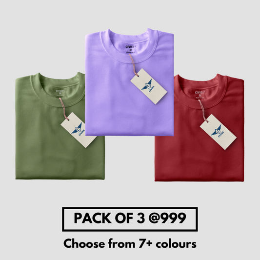 PACK OF 3@999 Choose from 14 classy Colours
