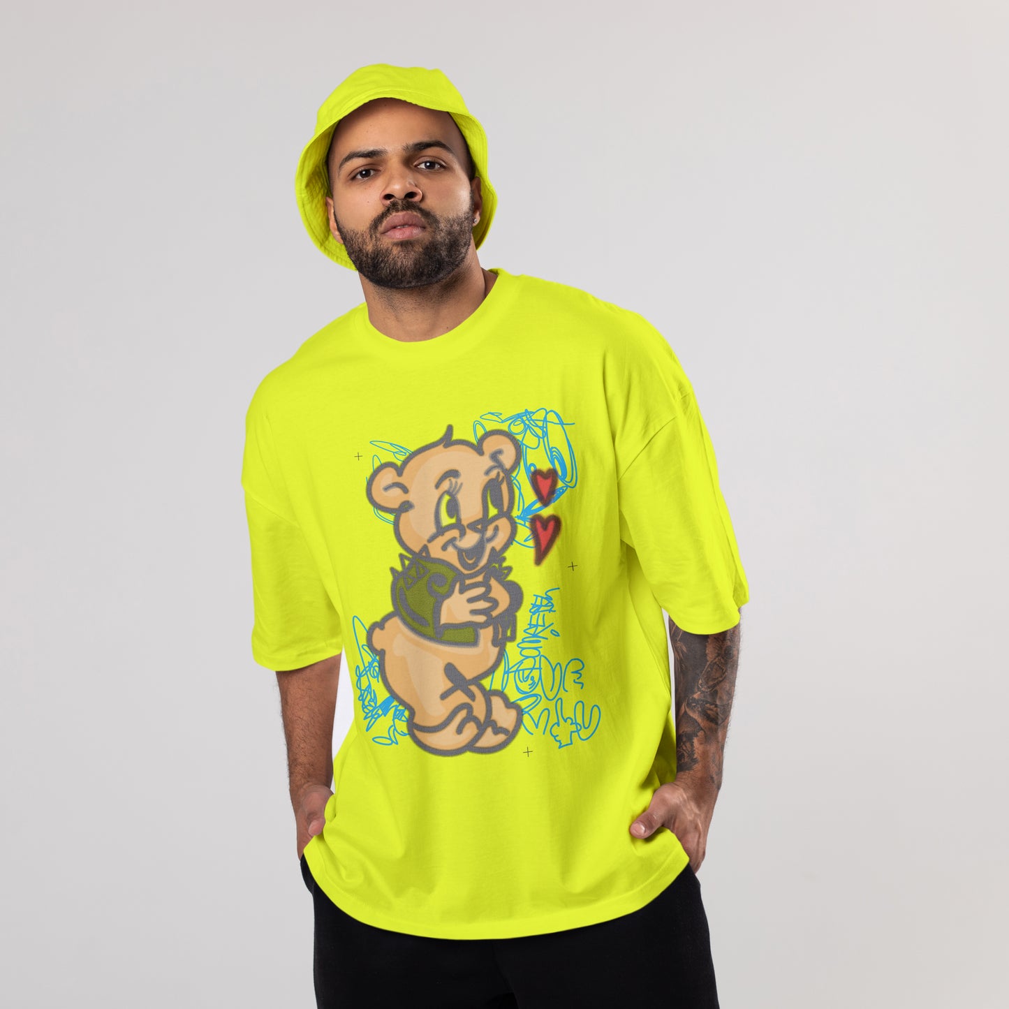 Colorful DOMREBEL Oversized T-Shirts: Yellow: Vibrant Sunny Appeal