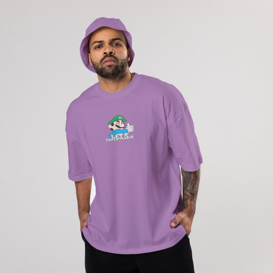 Colorful MARIO Oversized T-Shirts: Lavender: Soothing Pastel Delight