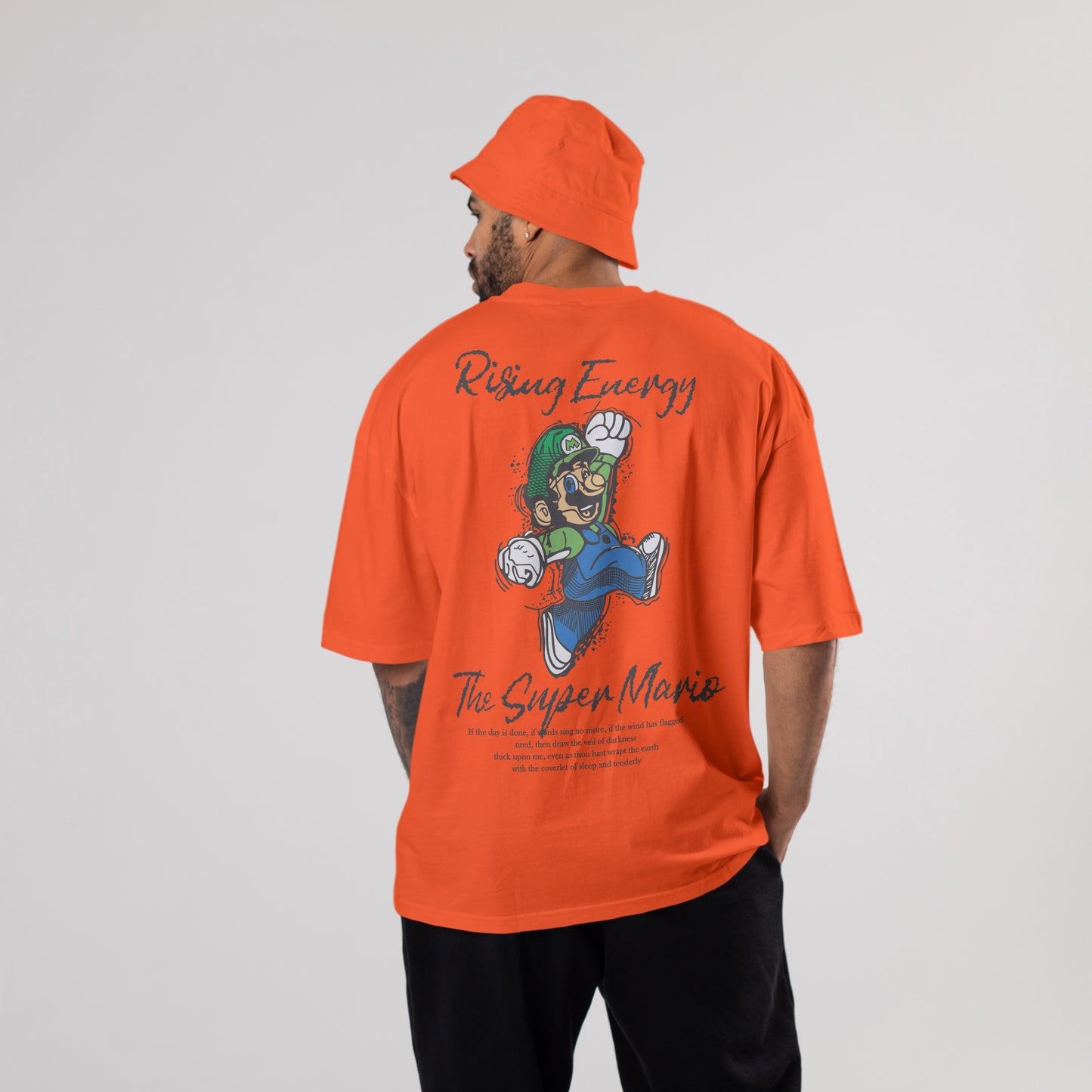 Colorful MARIO Oversized T-Shirts: Orange: Vibrant Citrus Burst