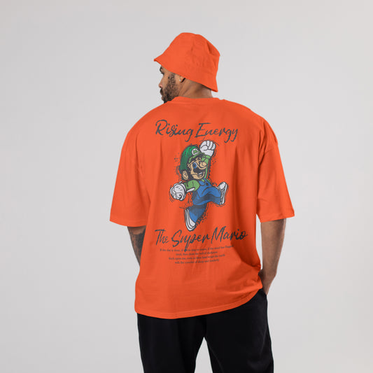 Colorful MARIO Oversized T-Shirts: Orange: Vibrant Citrus Burst