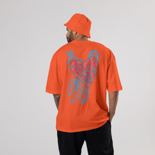 Colorful DOMREBEL Oversized T-Shirts: Orange: Energetic Tangy Zest