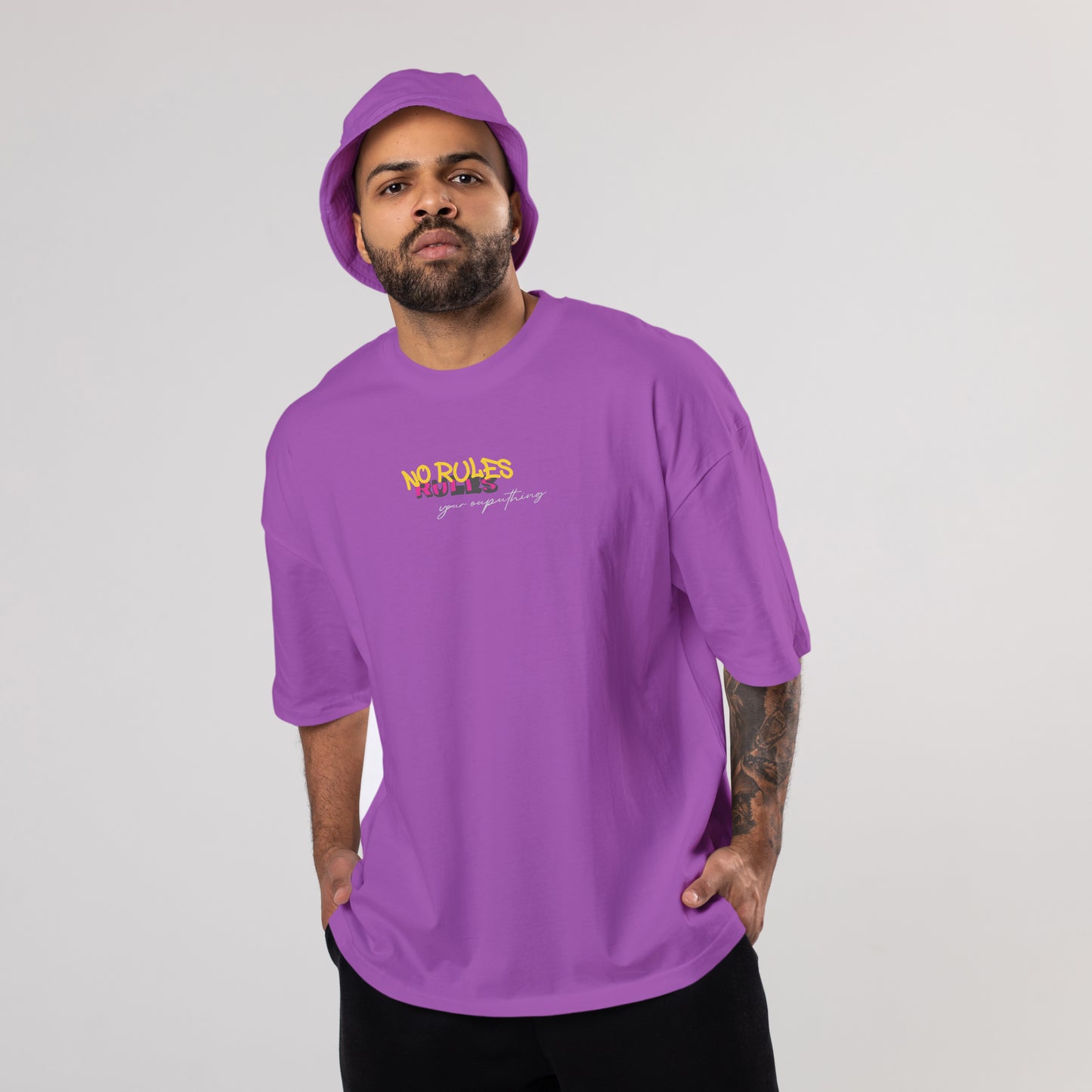 Colorful NO-RULES Oversized T-Shirts: Lavender: Soothing Pastel Delight