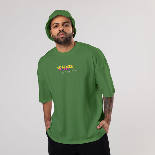 Colorful NO-RULES Oversized T-Shirts: Sage Green: Fresh Earthy Vibes