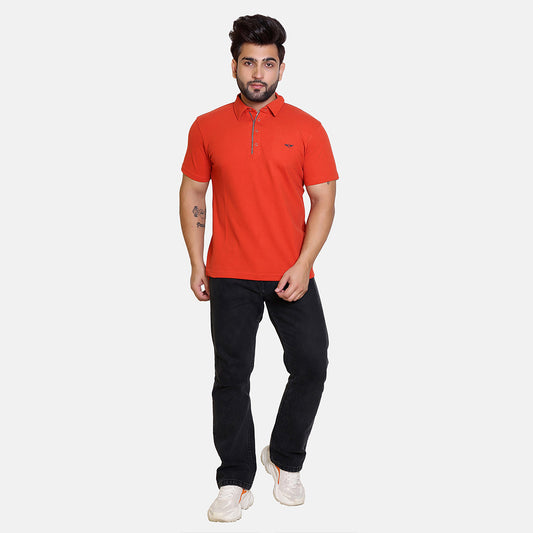 Orange Smart Zipper Polo