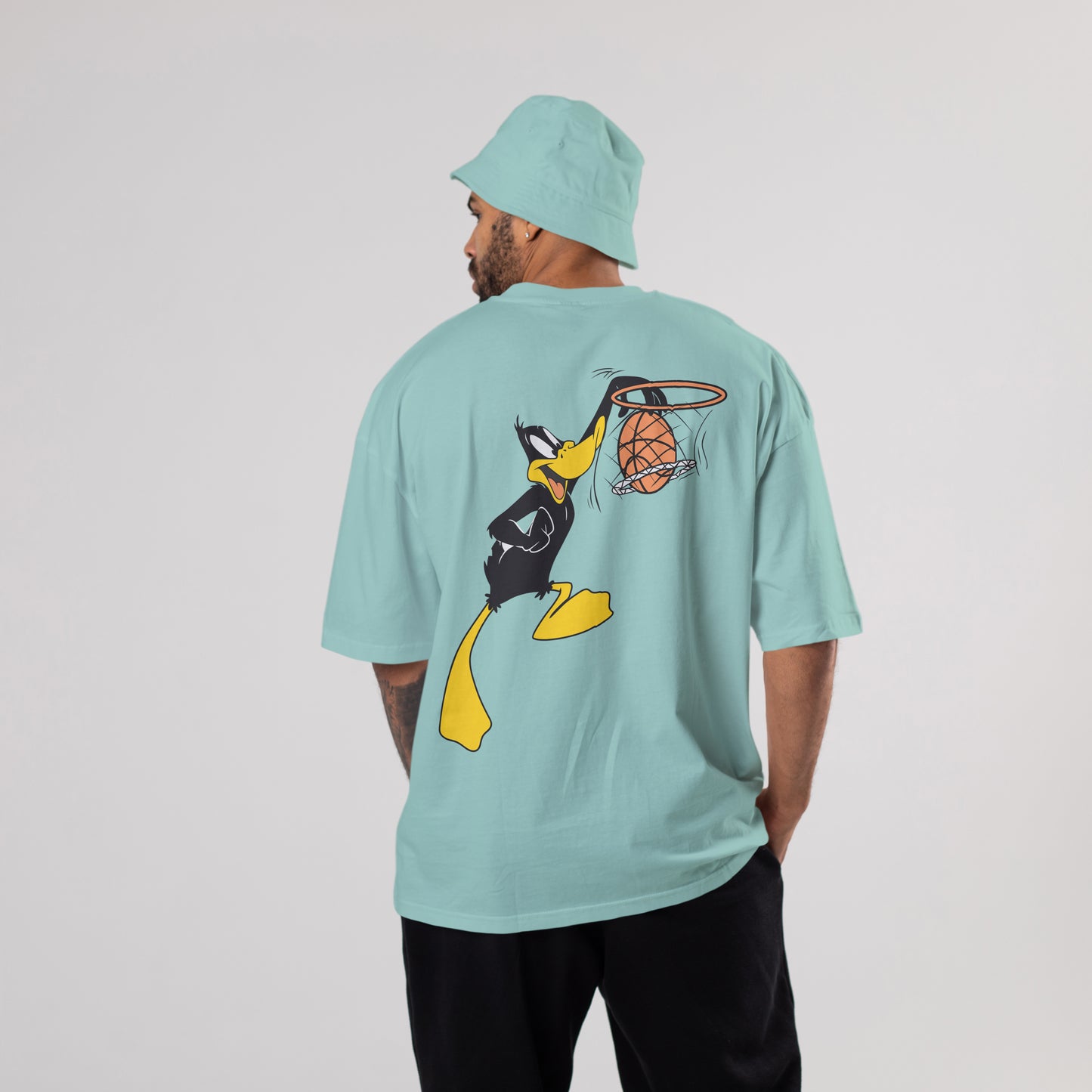 Colorful DAFFY Oversized T-Shirts: Sky Blue: Serene Blue Bliss