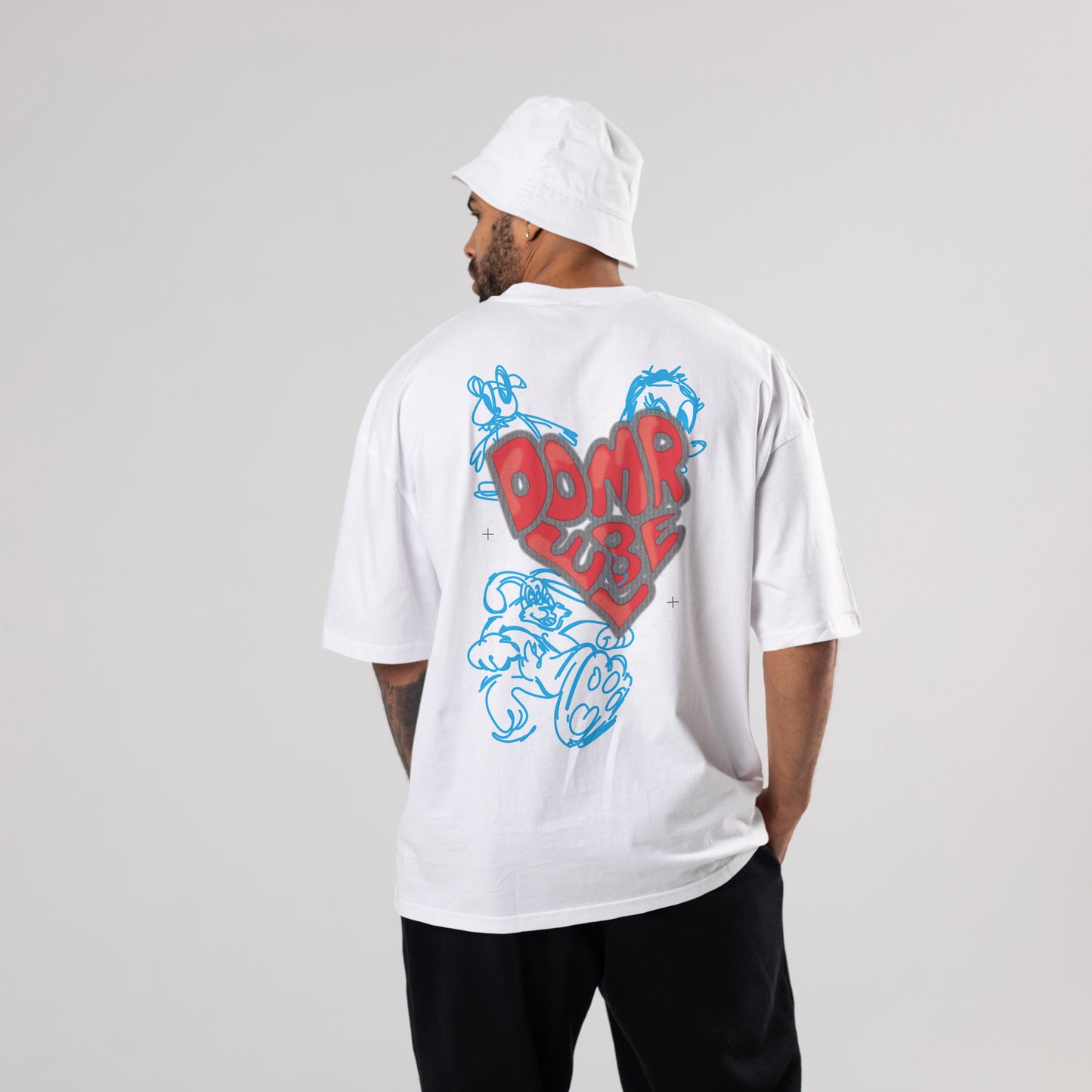 Colorful DOMREBEL Oversized T-Shirts: White: Clean Minimalist Style