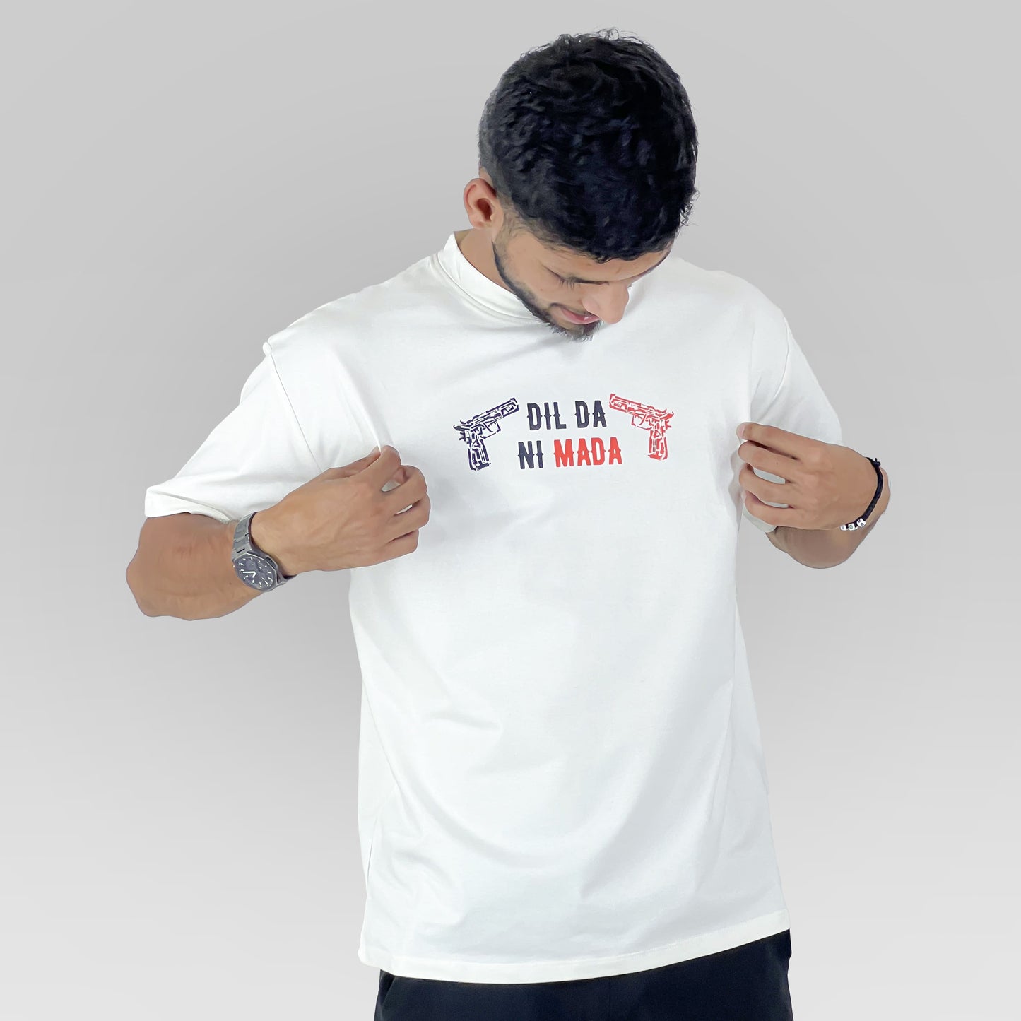 Sidhu Moosewala Never Fold Never Back Down Oversized T-Shirt