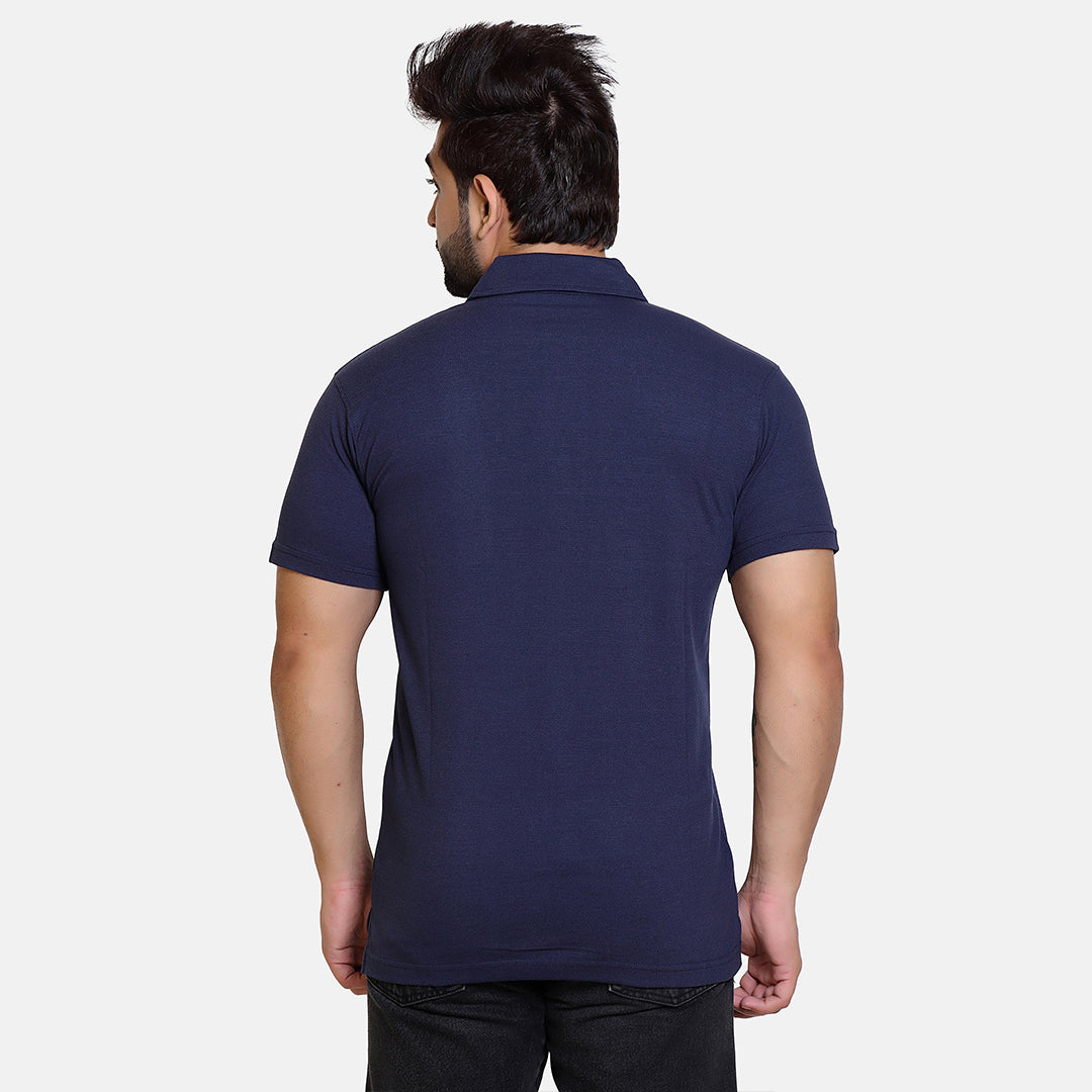 Blue Smart Zipper Polo