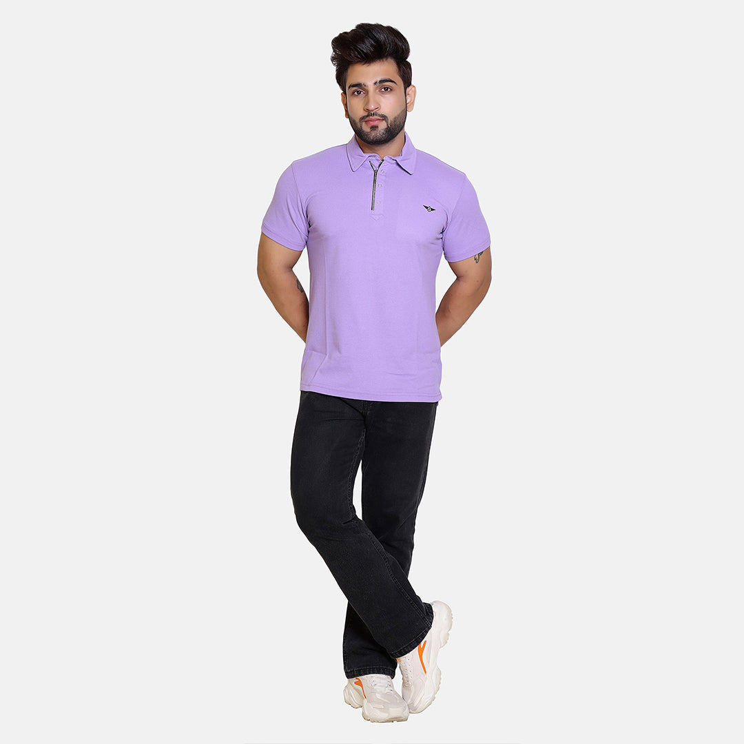 Lavender Smart Zipper Polo