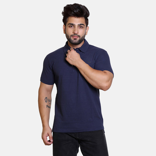 Blue Smart Zipper Polo