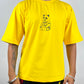 Colorful PANDA Oversized T-Shirts: Yellow: Sunny Retro Fun