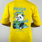 Colorful PANDA Oversized T-Shirts: Yellow: Sunny Retro Fun