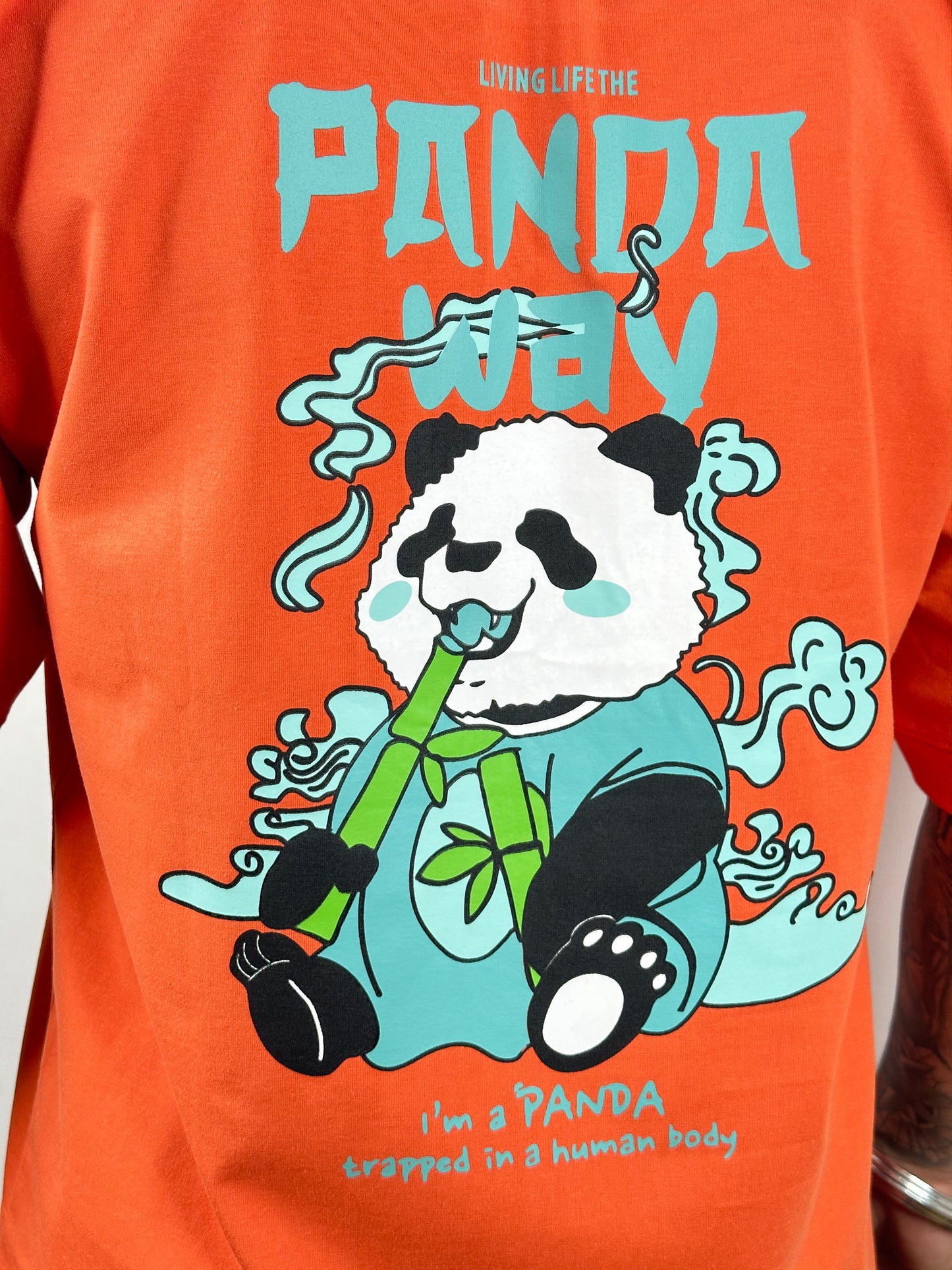 Colorful PANDA Oversized T-Shirts: Orange: Vibrant Citrus Burst