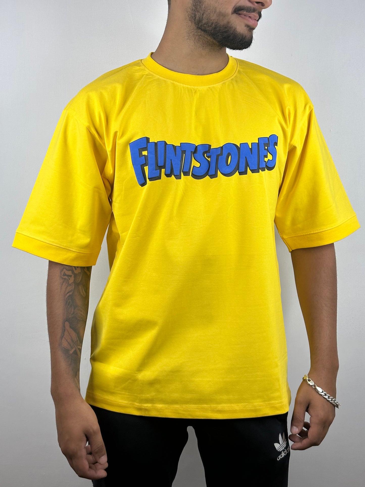 Colorful FLINTSTONES Oversized T-Shirts: Yellow: Sunny Retro Fun