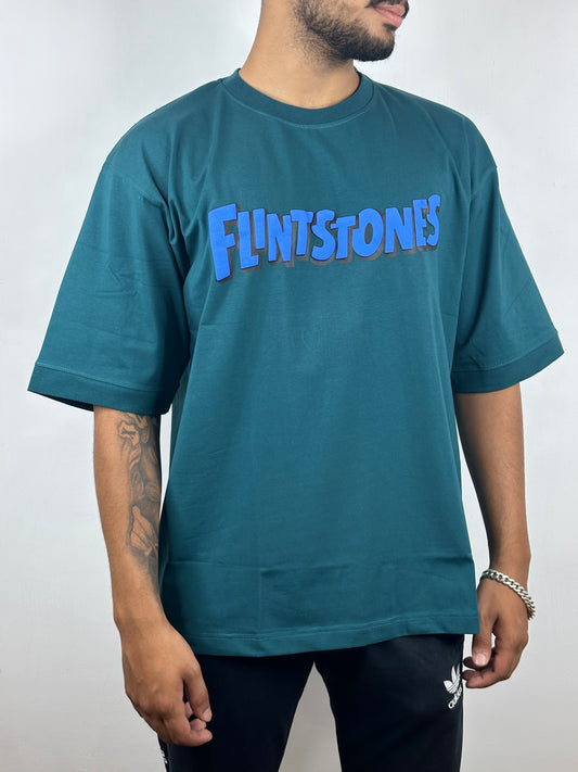 Colorful FLINTSTONES Oversized T-Shirts: Green: Fresh Nature Inspired