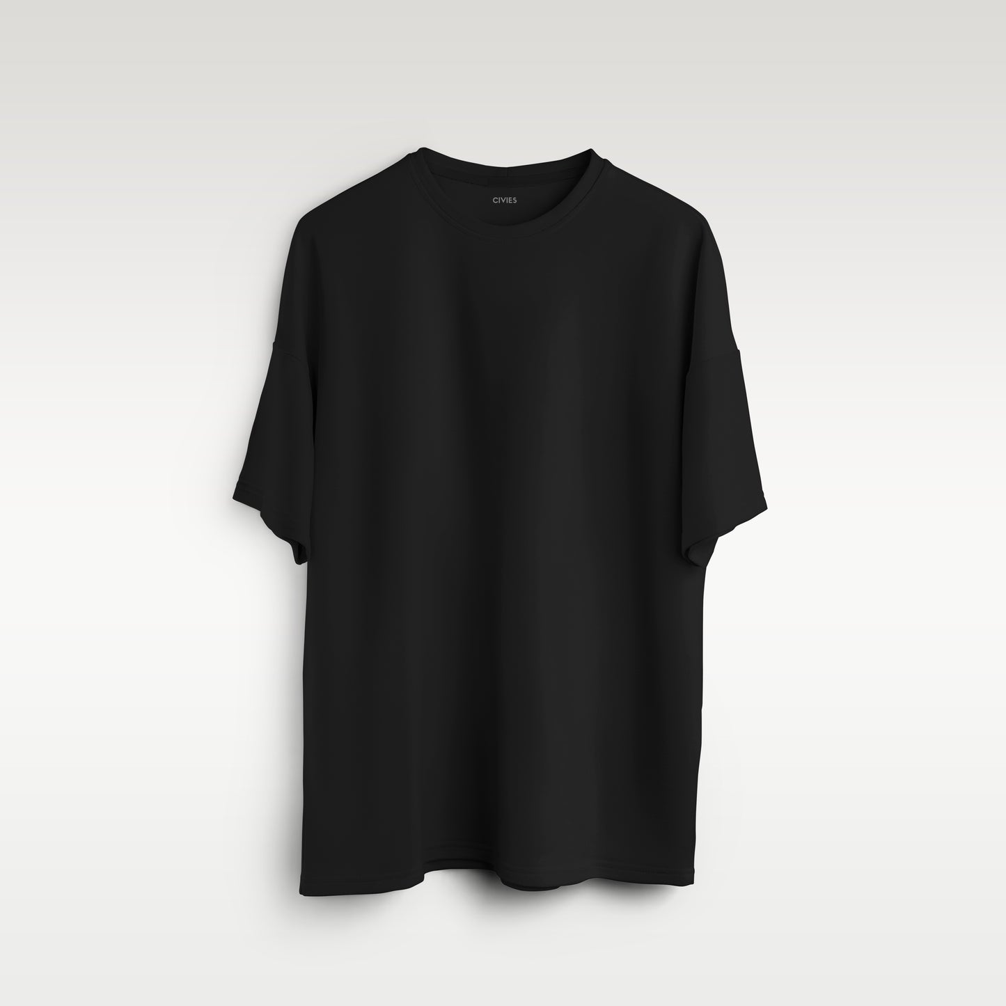 Black Oversized Solid Tee