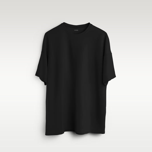 Black Oversized Solid Tee