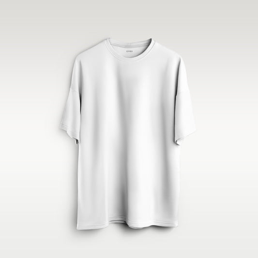 White Oversized Solid Tee